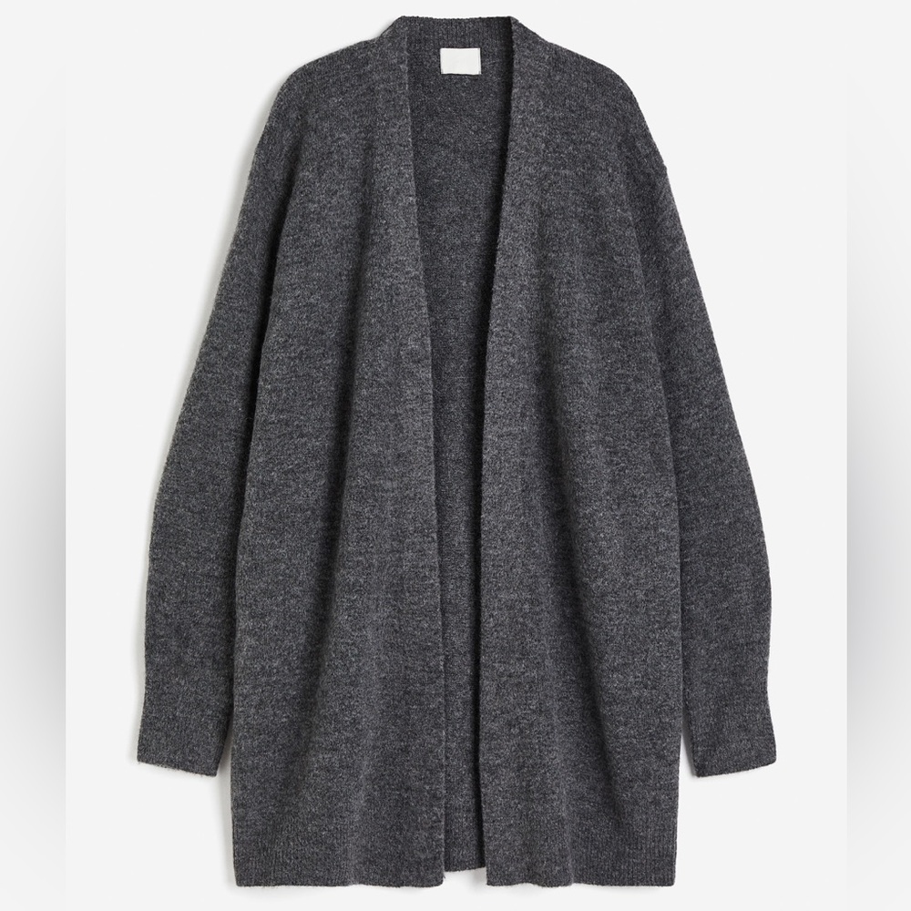 H&M Long Cardigan | XS | Charcoal Grey